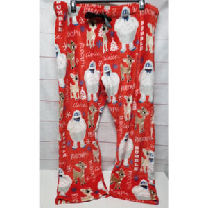 Rudolph Bumble Pajama Sleep Pants Women's 3X 22-24 Red Minky Soft